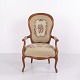Französischer Armstuhl im Louis XV Stil mit Blumenpolsterung ca. 1890–1920