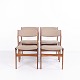 Satz von Vier Erik Buch Esszimmerstühlen aus Palisander mit Stoff Dänisches Design 1960er Jahre