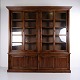 Großer Antiker Bibliotheksschrank aus Eiche mit Glasschiebetüren ca. 1890–1910