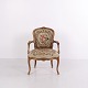 Antiker Armstuhl im Louis XV Stil mit Gobelin und Blumenmotiv ca. 1880–1910