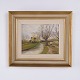 Hans Egon Andersson Landschaftsgemälde mit Dorf und Weg 37 x 42 cm